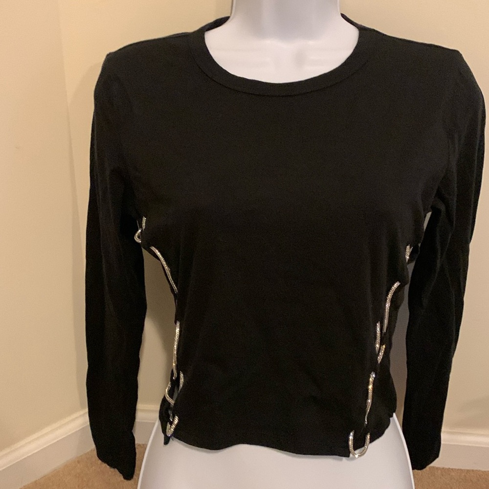 Forever 21 Sexy Black Cotton Reveal Top in Medium